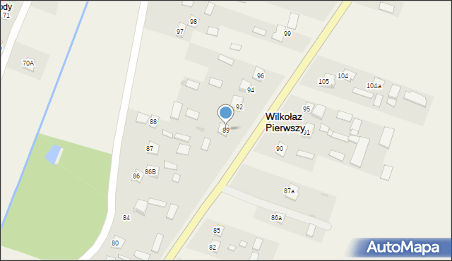 Wilkołaz Pierwszy, Wilkołaz Pierwszy, 89, mapa Wilkołaz Pierwszy