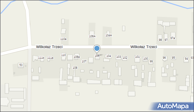 Wilkołaz Trzeci, Wilkołaz Trzeci, 105, mapa Wilkołaz Trzeci