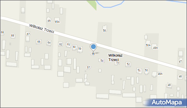 Wilkołaz Trzeci, Wilkołaz Trzeci, 56, mapa Wilkołaz Trzeci