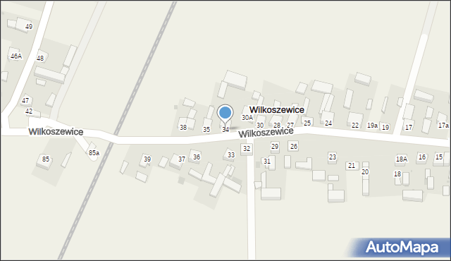 Wilkoszewice, Wilkoszewice, 34, mapa Wilkoszewice