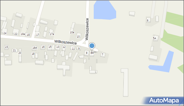 Wilkoszewice, Wilkoszewice, 8A, mapa Wilkoszewice