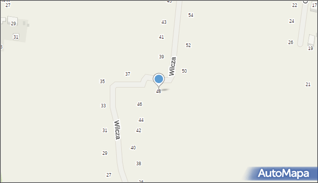 Wilków, Wilcza, 48, mapa Wilków