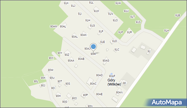 Wilków, Wilków, 90AI, mapa Wilków