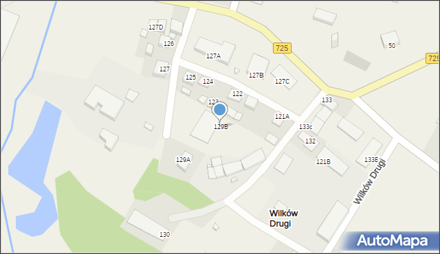 Wilków Drugi, Wilków Drugi, 129B, mapa Wilków Drugi