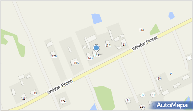 Wilków Polski, Wilków Polski, 14A, mapa Wilków Polski