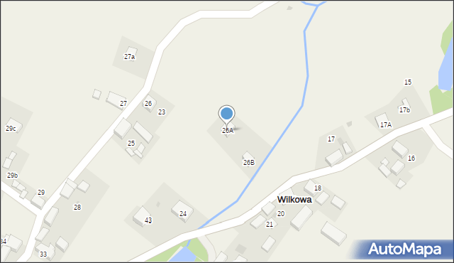 Wilkowa, Wilkowa, 26A, mapa Wilkowa