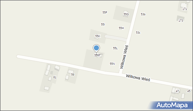 Wilkowa Wieś, Wilkowa Wieś, 55M, mapa Wilkowa Wieś