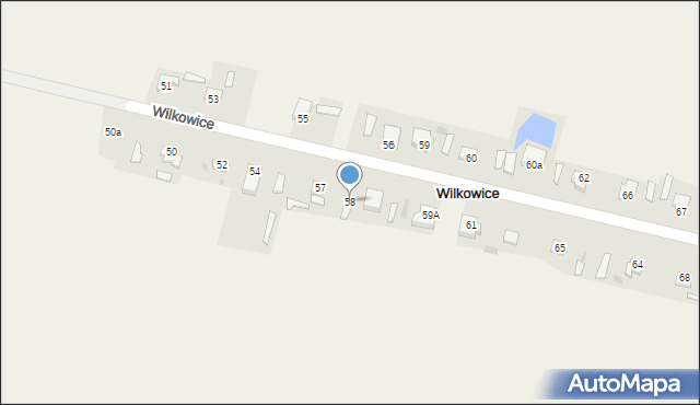 Wilkowice, Wilkowice, 58, mapa Wilkowice