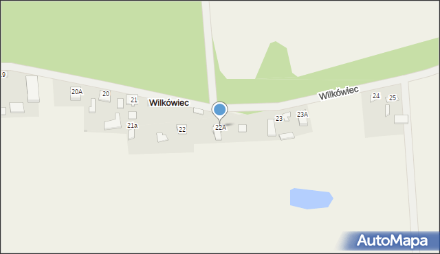 Wilkówiec, Wilkówiec, 22A, mapa Wilkówiec