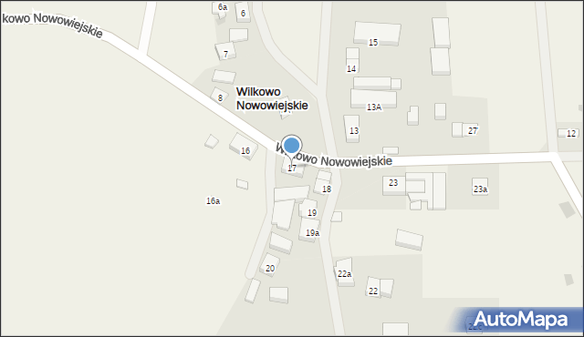 Wilkowo Nowowiejskie, Wilkowo Nowowiejskie, 17, mapa Wilkowo Nowowiejskie