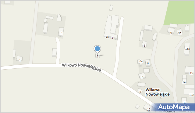 Wilkowo Nowowiejskie, Wilkowo Nowowiejskie, 3, mapa Wilkowo Nowowiejskie