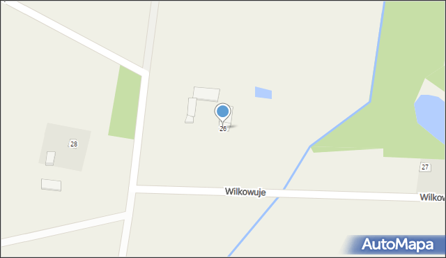 Wilkowuje, Wilkowuje, 26, mapa Wilkowuje