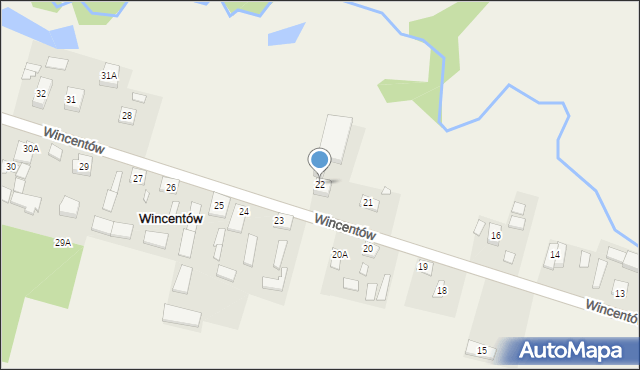 Wincentów, Wincentów, 22, mapa Wincentów
