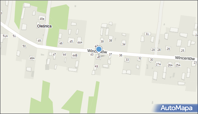 Wincentów, Wincentów, 40, mapa Wincentów