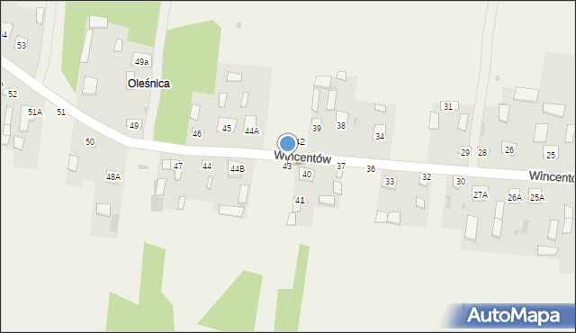 Wincentów, Wincentów, 43, mapa Wincentów