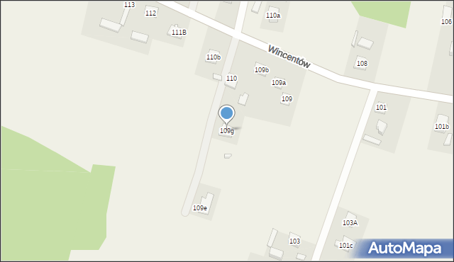 Wincentów, Wincentów, 109g, mapa Wincentów