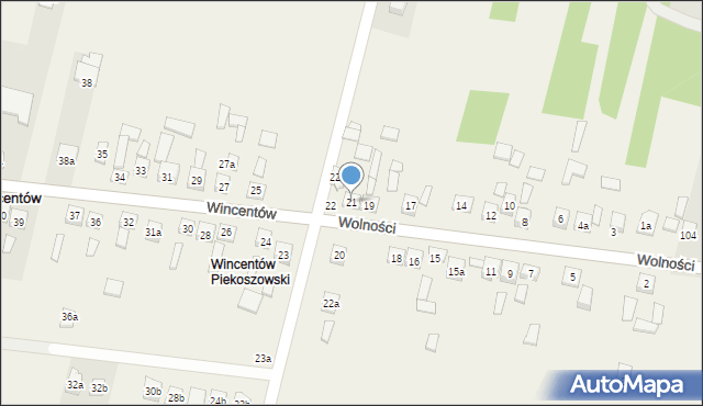 Wincentów, Wincentów, 21, mapa Wincentów