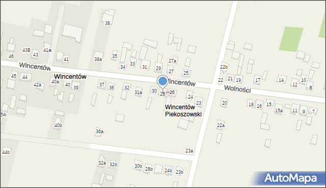 Wincentów, Wincentów, 28, mapa Wincentów