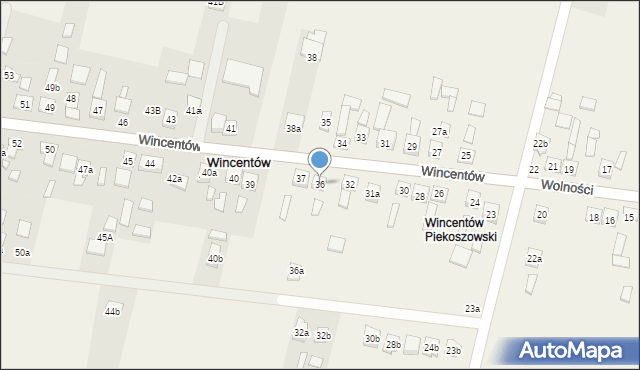 Wincentów, Wincentów, 36, mapa Wincentów