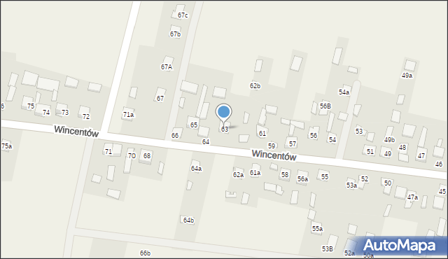 Wincentów, Wincentów, 63, mapa Wincentów