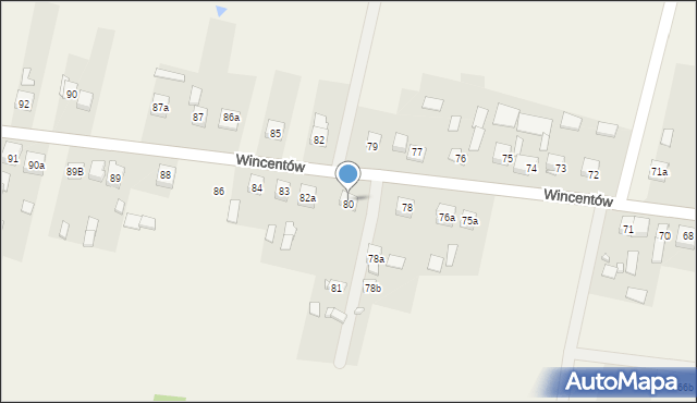 Wincentów, Wincentów, 80a, mapa Wincentów