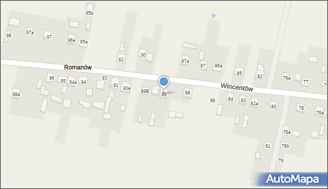 Wincentów, Wincentów, 89, mapa Wincentów