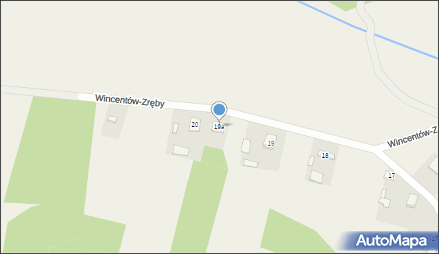 Wincentów, Wincentów-Zręby, 19a, mapa Wincentów