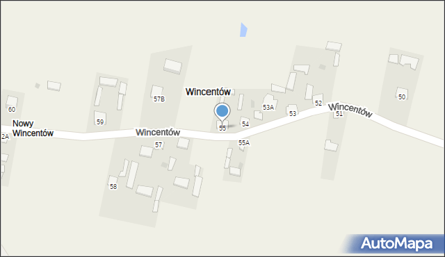 Wincentów, Wincentów, 55, mapa Wincentów