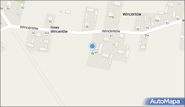 Wincentów, Wincentów, 58, mapa Wincentów