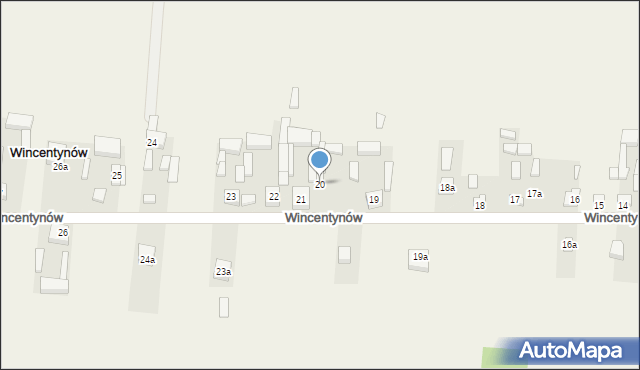 Wincentynów, Wincentynów, 20, mapa Wincentynów