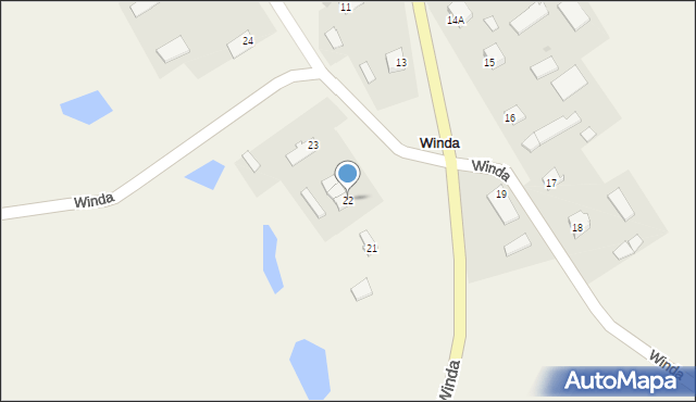 Winda, Winda, 22, mapa Winda