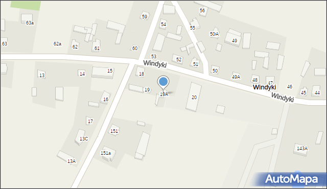 Windyki, Windyki, 19A, mapa Windyki