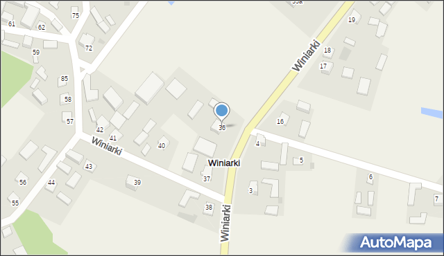 Winiarki, Winiarki, 36, mapa Winiarki