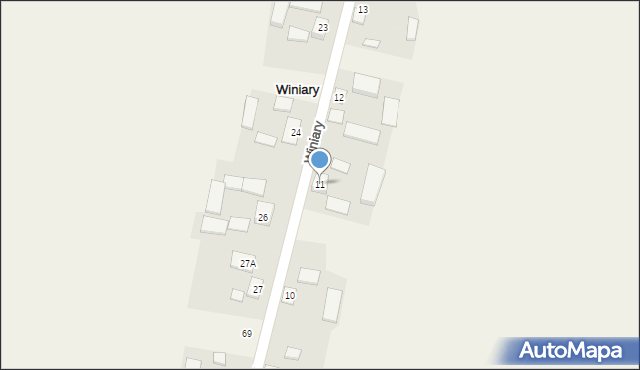 Winiary, Winiary, 11, mapa Winiary