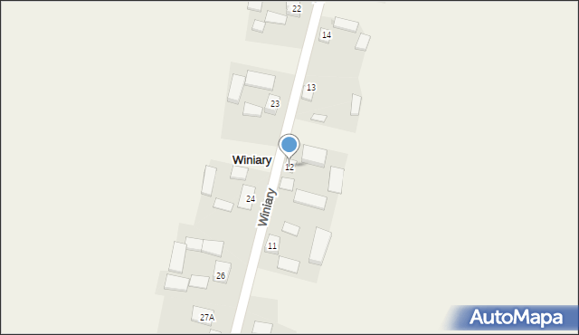 Winiary, Winiary, 12, mapa Winiary