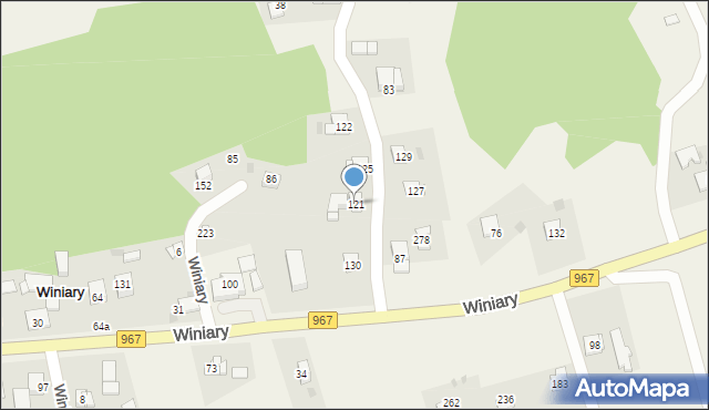 Winiary, Winiary, 121, mapa Winiary