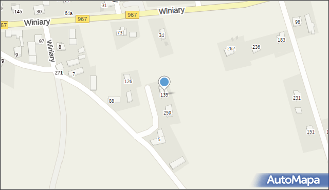 Winiary, Winiary, 135, mapa Winiary