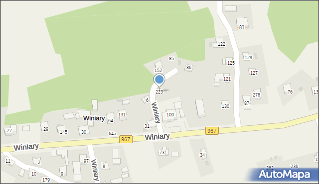 Winiary, Winiary, 223, mapa Winiary