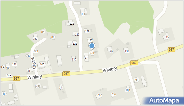 Winiary, Winiary, 278, mapa Winiary