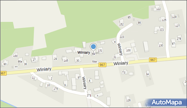 Winiary, Winiary, 64, mapa Winiary