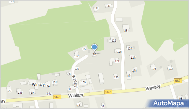 Winiary, Winiary, 86, mapa Winiary