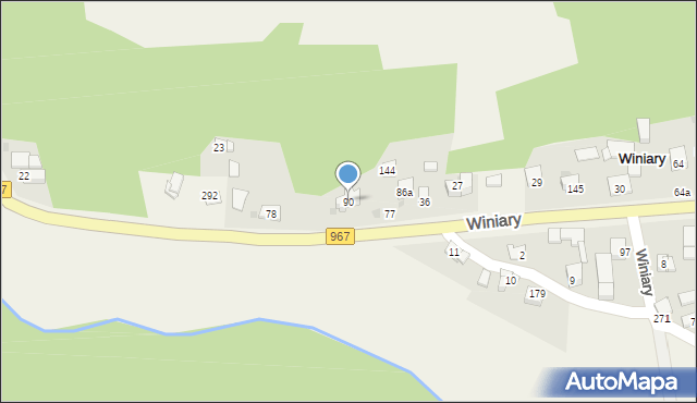 Winiary, Winiary, 90, mapa Winiary