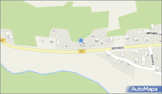 Winiary, Winiary, 90A, mapa Winiary