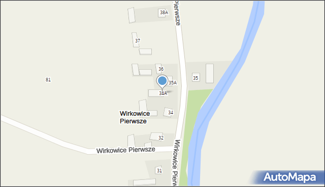 Wirkowice Pierwsze, Wirkowice Pierwsze, 34A, mapa Wirkowice Pierwsze