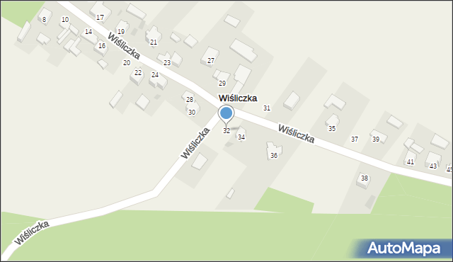 Wiśliczka, Wiśliczka, 32, mapa Wiśliczka