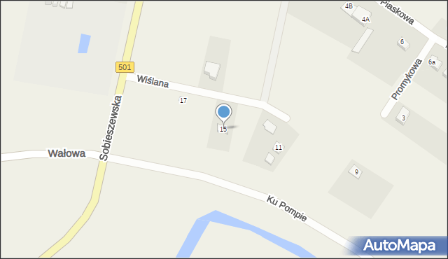 Wiślinka, Wiślana, 15, mapa Wiślinka