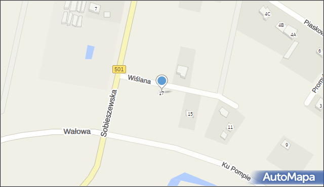 Wiślinka, Wiślana, 17, mapa Wiślinka