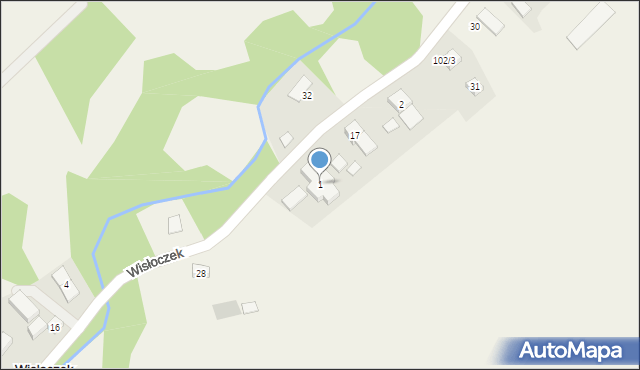 Wisłoczek, Wisłoczek, 1, mapa Wisłoczek