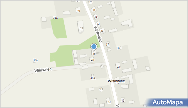 Wisłowiec, Wisłowiec, 36, mapa Wisłowiec