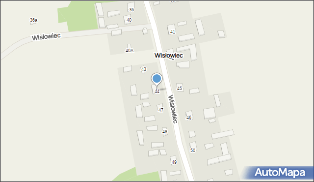 Wisłowiec, Wisłowiec, 44, mapa Wisłowiec